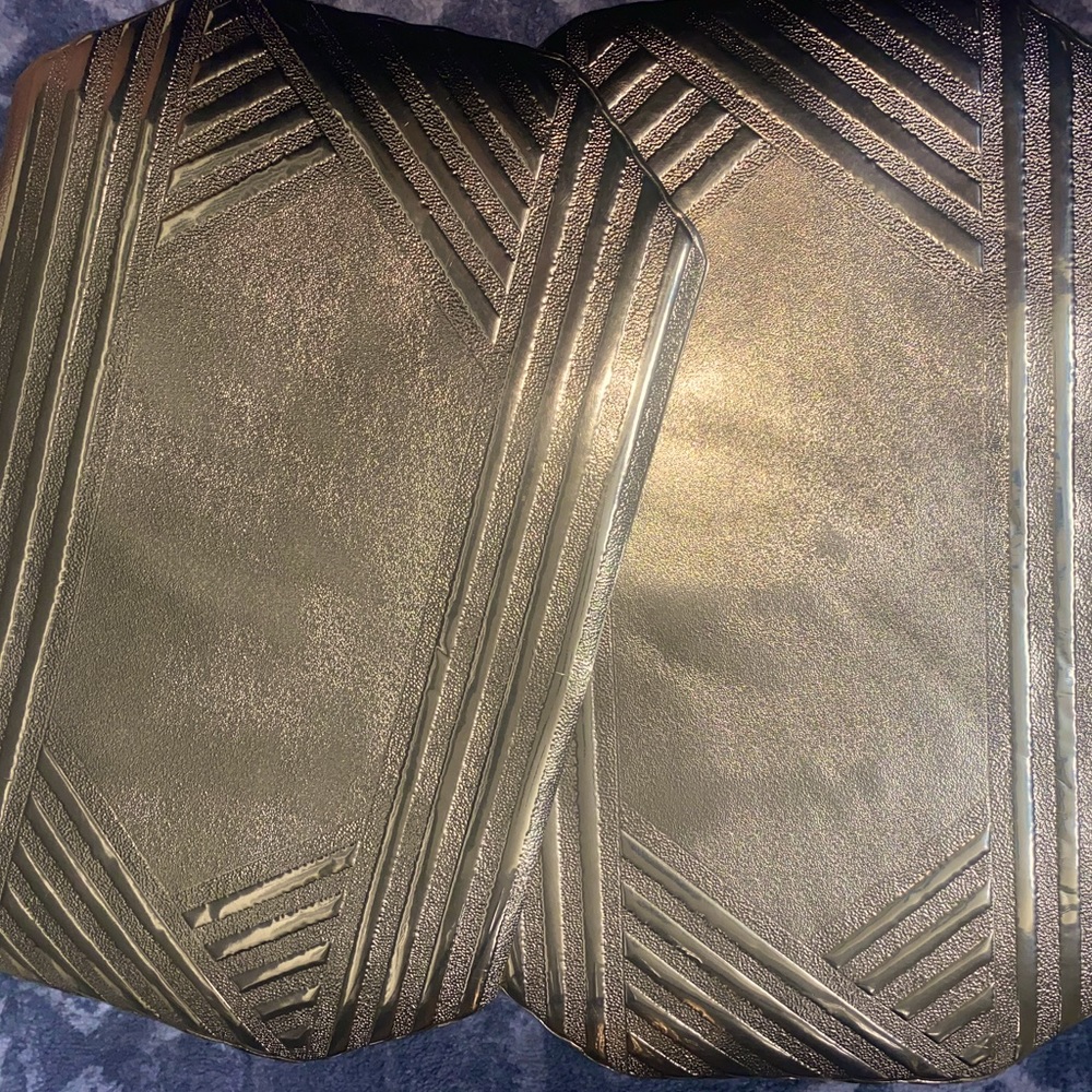 2 piece Gold Placemat Heavy Duty Vinyl modern